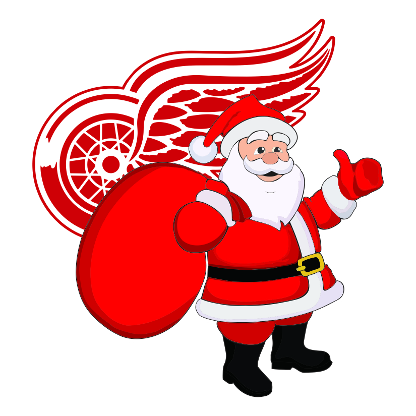 Detroit Red Wings Santa Claus Logo vinyl decal